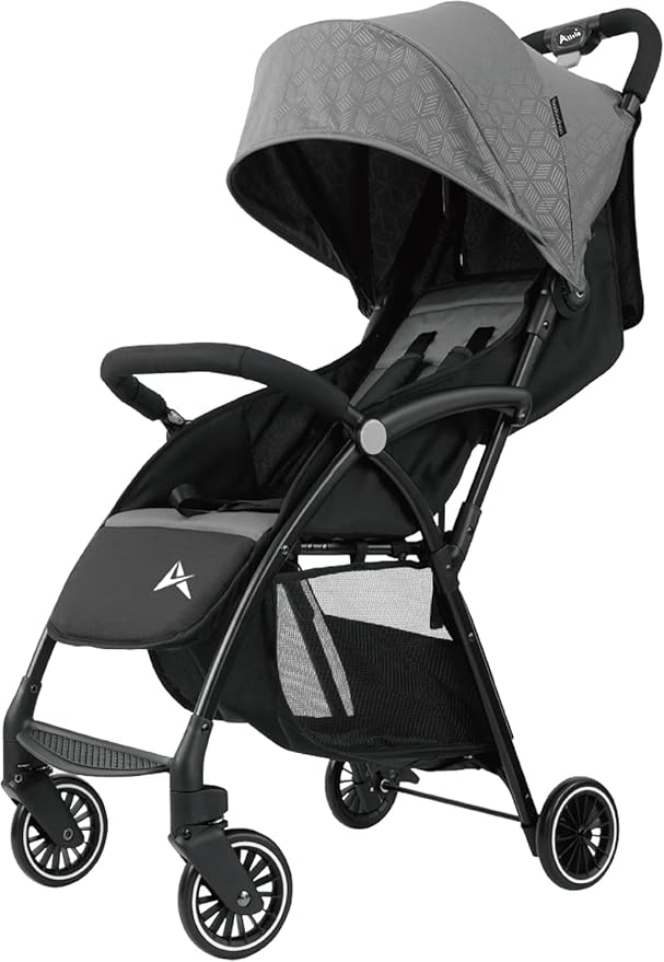 Alivio Lightweight Pushchair, Folding Baby Stroller 0-3 Years, Toddlers Travel Stroller with Mosquito Nets, Shoulder Strap, Anti-Friction & Wheels (Grey) by Alivio