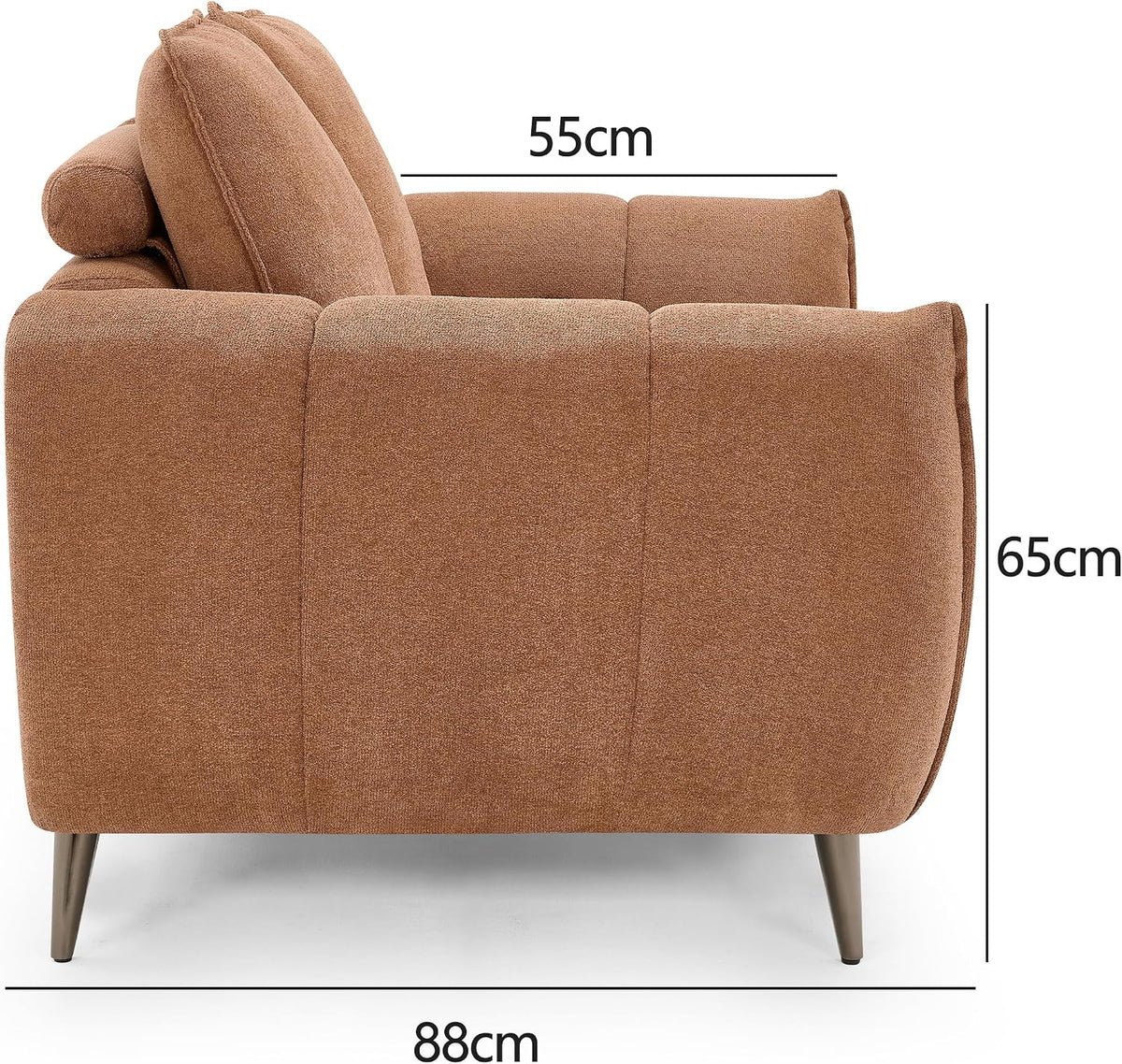 Bentley Designs Elara 2 Seater Sofa in Terracotta