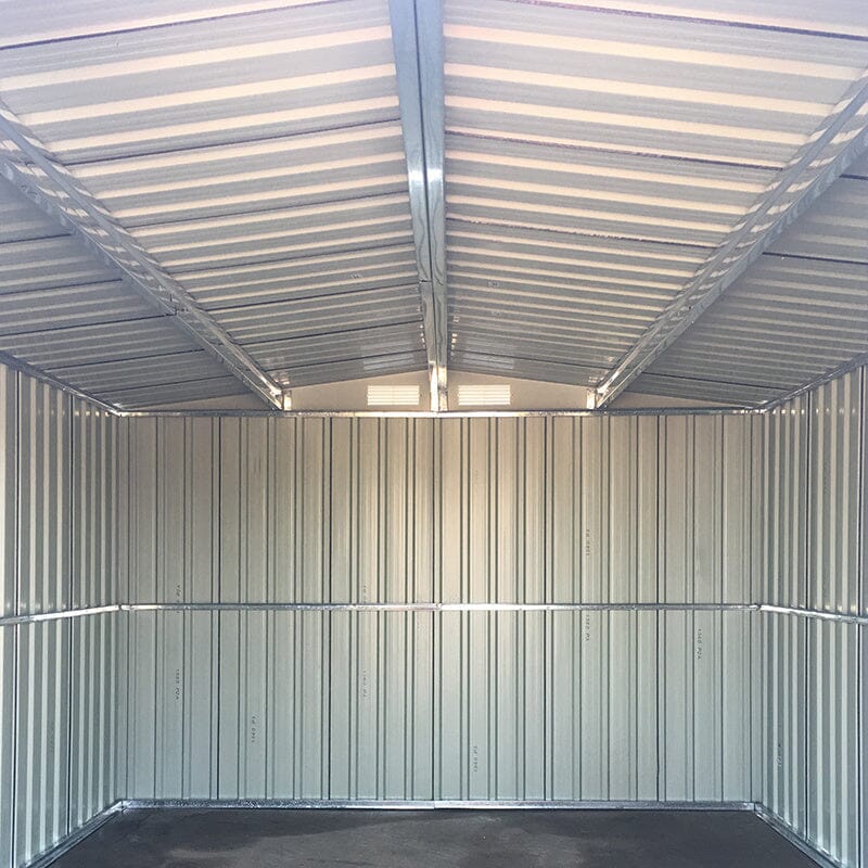 10x8ft Metal Garden Storage Shed With Gable Roof