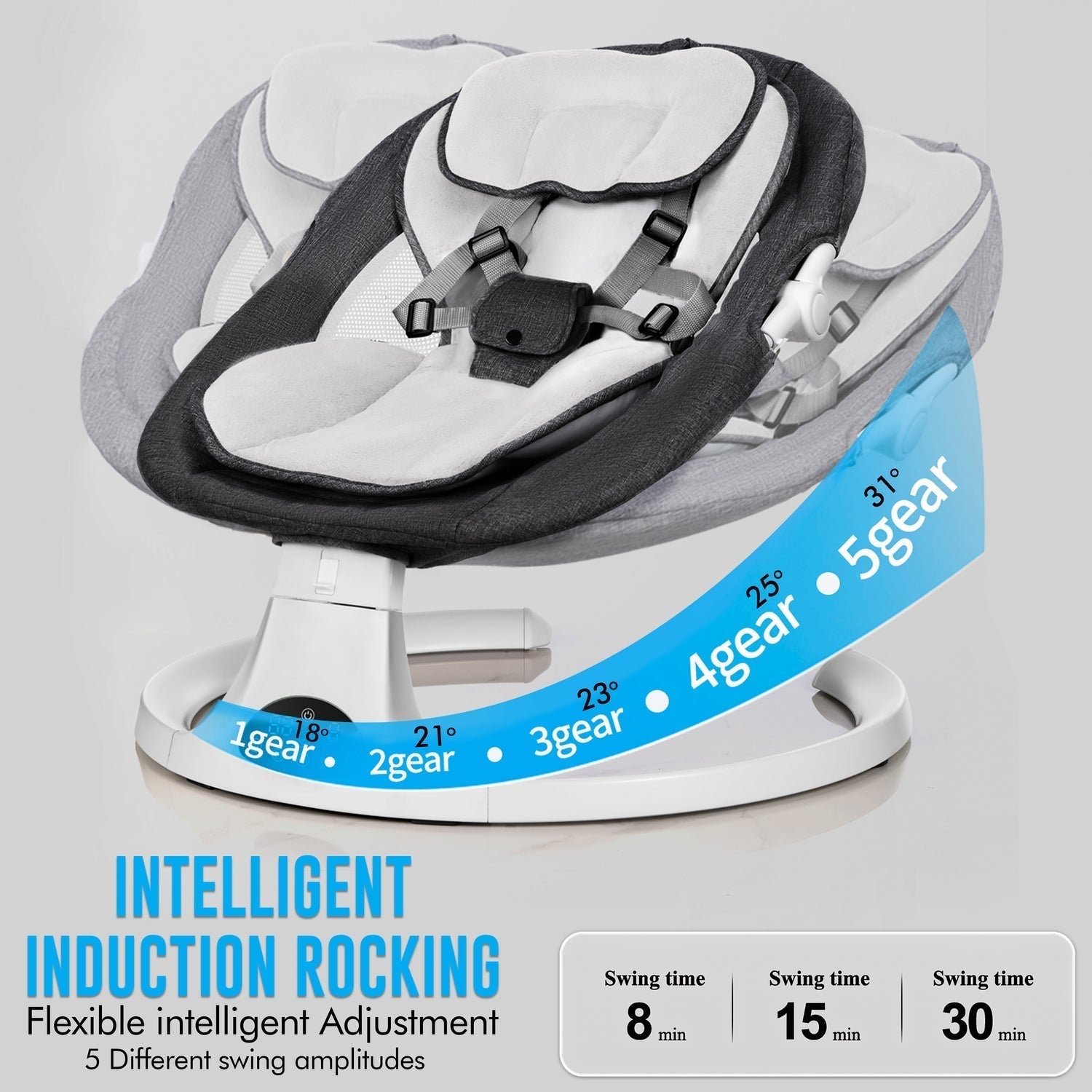 Electric Baby Swing Rocker Chair with Bluetooth & Remote by FK Sports