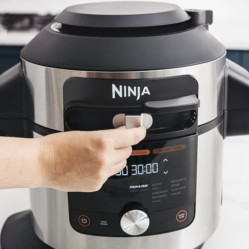 Ninja Foodi MAX 15-in-1 SmartLid Multi-Cooker 7.5L [OL750UK] Smart Cook System, Digital Cooking Probe, Electric Pressure Cooker, Air Fryer