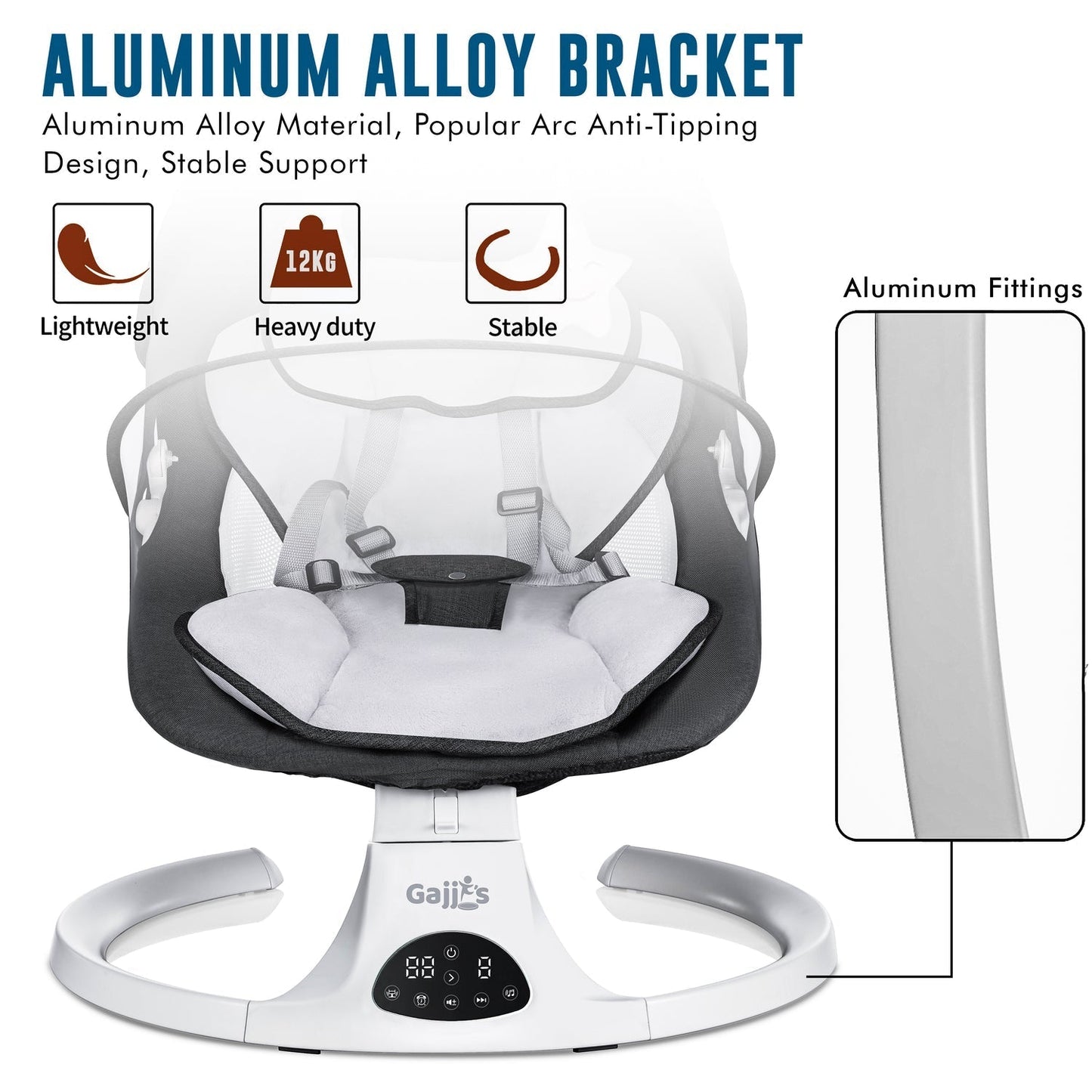 Electric Baby Swing Rocker Chair with Bluetooth & Remote by FK Sports