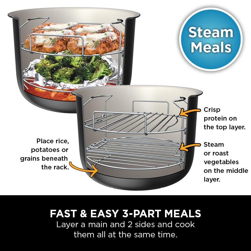 Ninja Foodi MAX 15-in-1 SmartLid Multi-Cooker 7.5L [OL750UK] Smart Cook System, Digital Cooking Probe, Electric Pressure Cooker, Air Fryer