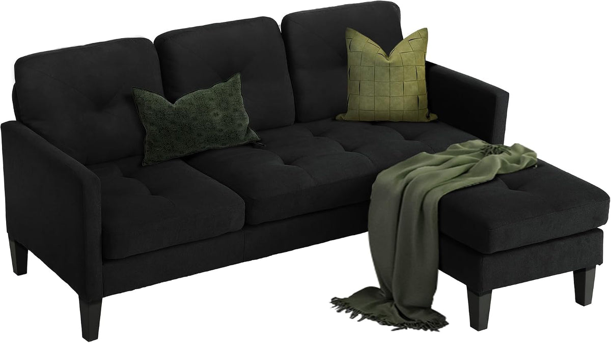 L Shaped Convertible Sectional Sleeper Sofa with Ottoman Chaise