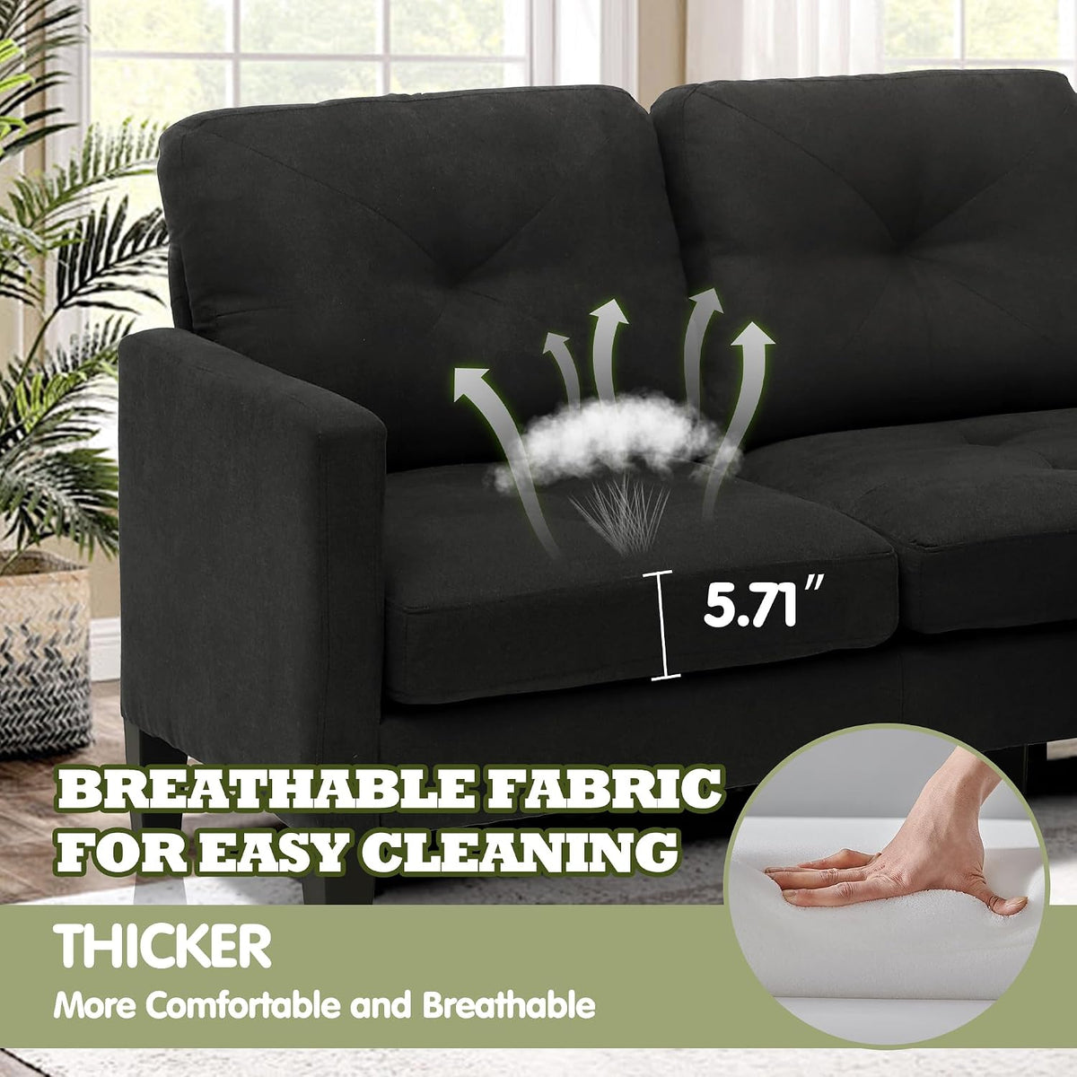 L Shaped Convertible Sectional Sleeper Sofa with Ottoman Chaise