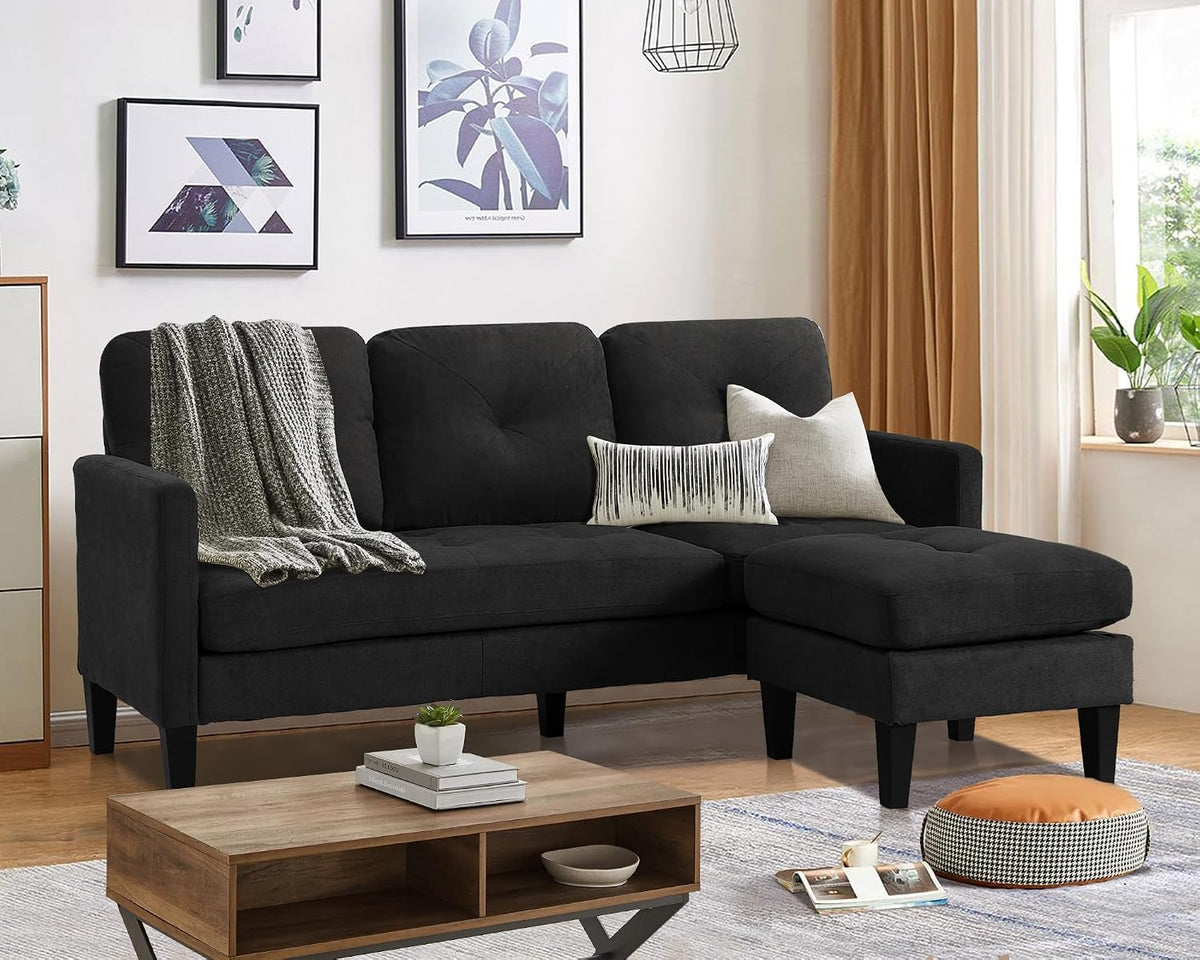 L Shaped Convertible Sectional Sleeper Sofa with Ottoman Chaise