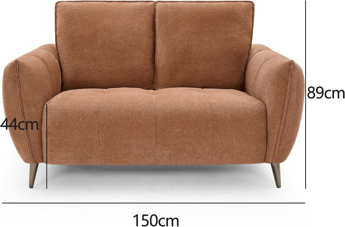 Bentley Designs Elara 2 Seater Sofa in Terracotta
