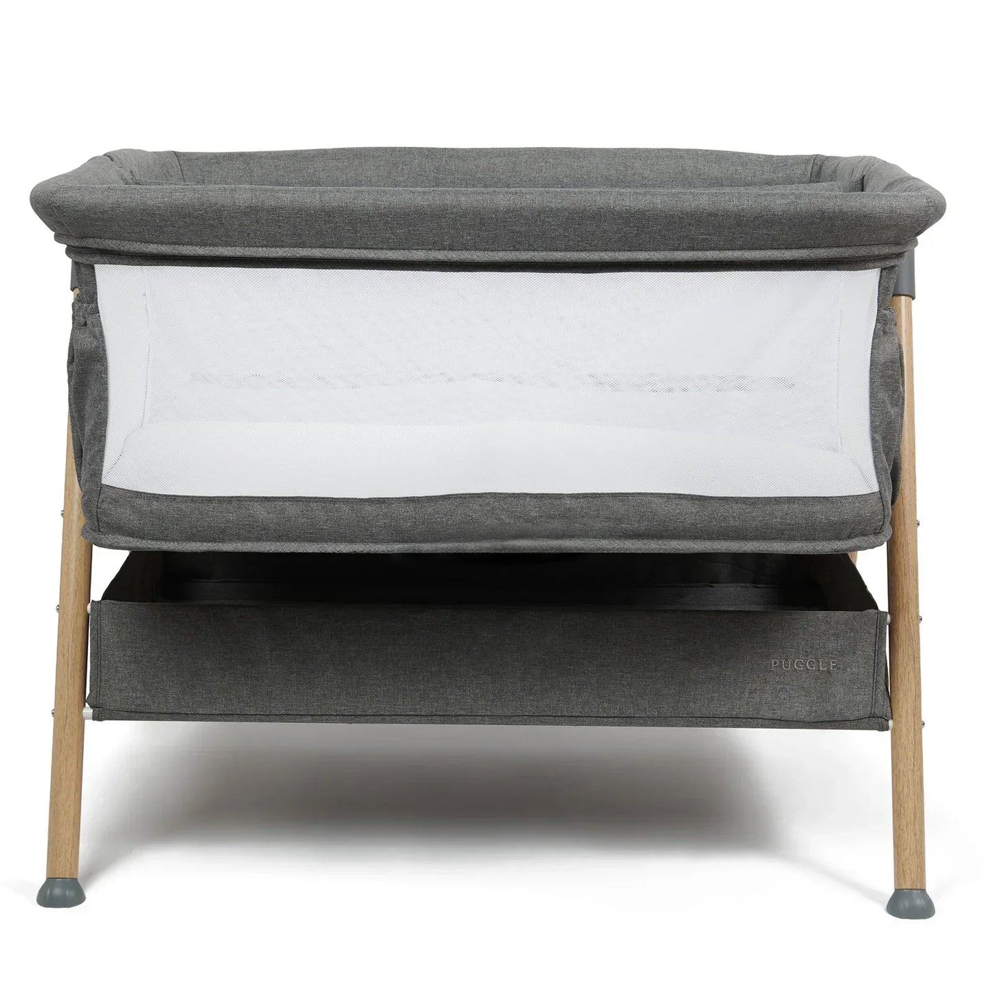 Puggle Dreamy Twin Bedside Crib - Grey by Puggle