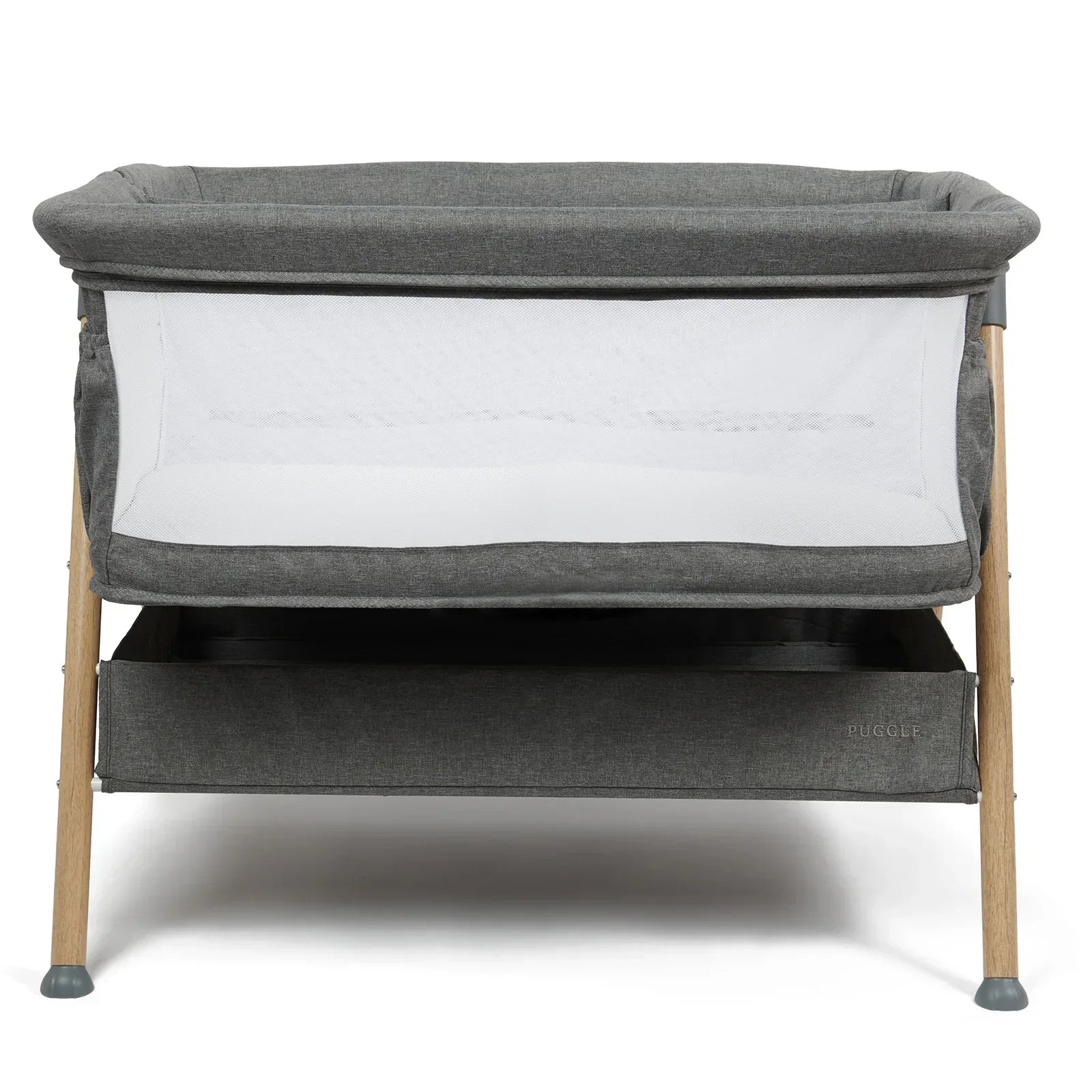 Puggle Dreamy Twin Bedside Crib - Grey by Puggle