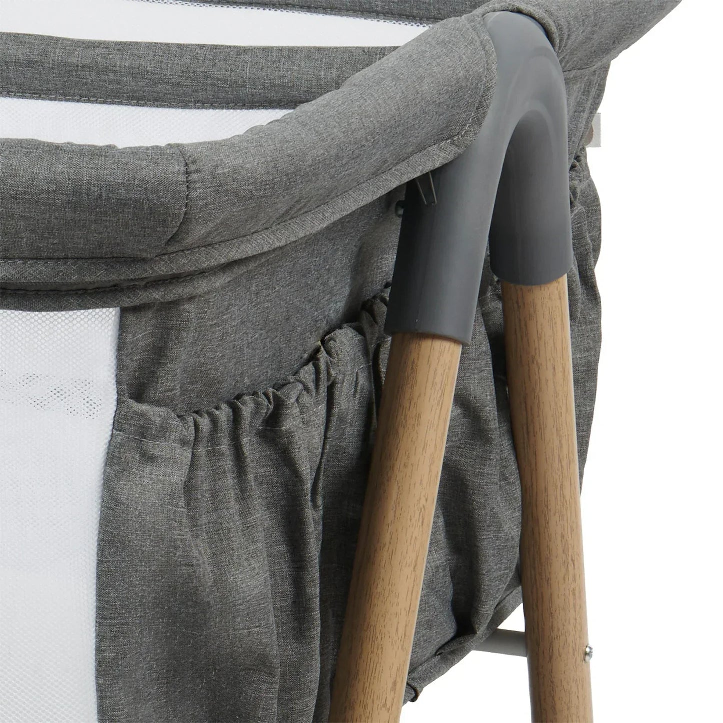 Puggle Dreamy Twin Bedside Crib - Grey by Puggle