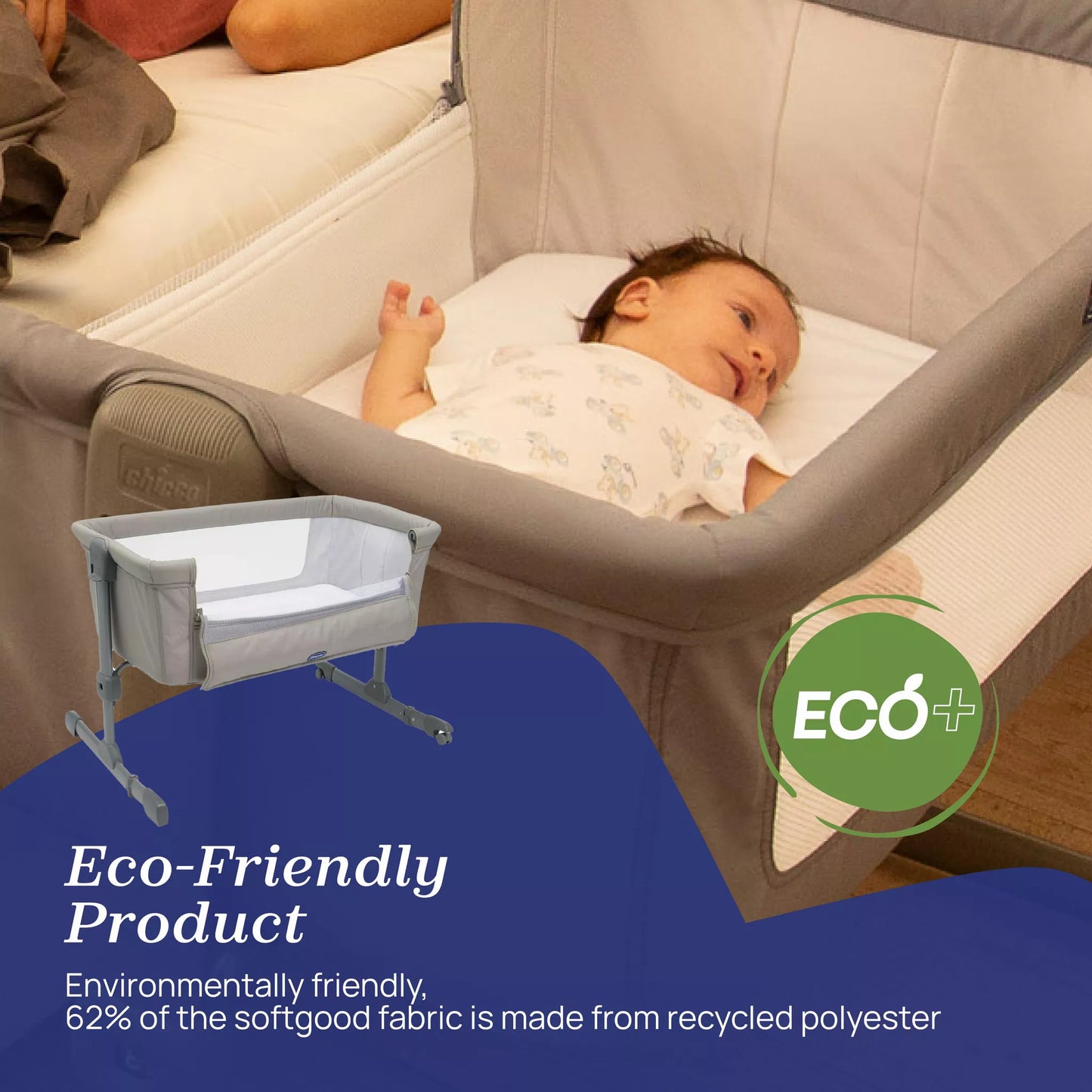 Chicco Next2Me Essential Bedside Crib in Dune by Chicco