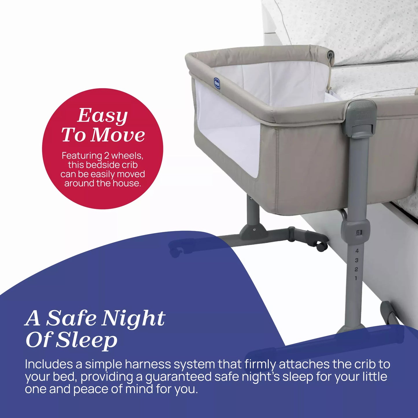 Chicco Next2Me Essential Bedside Crib in Dune by Chicco
