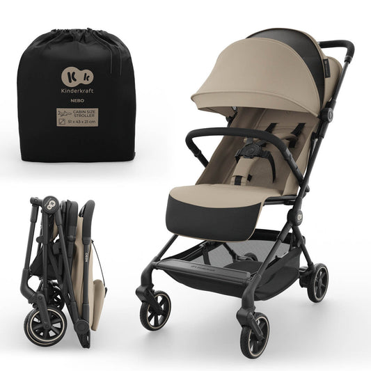 Kinderkraft Nebo Compact Stroller – Soft Beige by KinderKraft