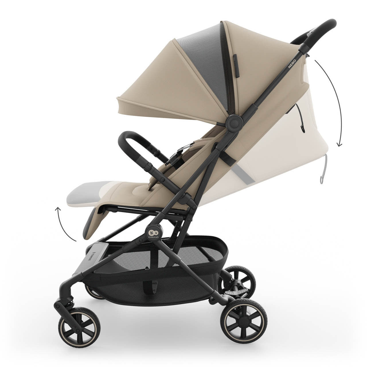 Kinderkraft Nebo Compact Stroller – Soft Beige by KinderKraft